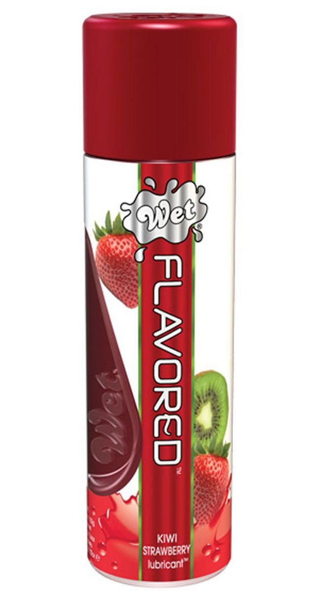 Лубрикант Wet Flavored Kiwi Strawberry с ароматом киви и клубники - 106 мл.
